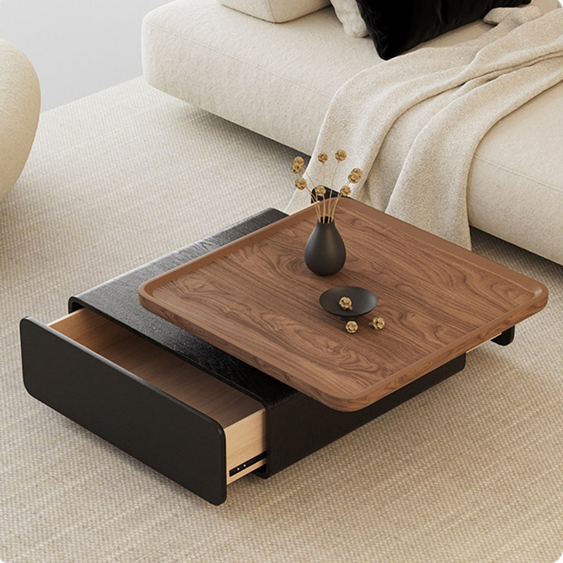 Mid-century style rotatable storage coffee table