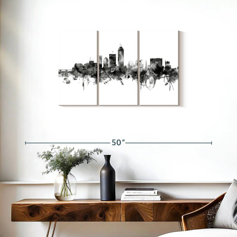 Indianapolis Indiana Skyline II, H 20 po x l 33 po