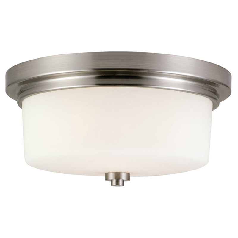 Jorelys Glass Flush Mount, Satin Nickel