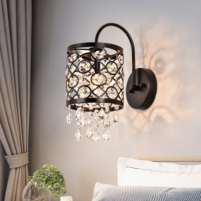 Jolie 1 - Light Dimmable Armed Sconce with Crystal Accents