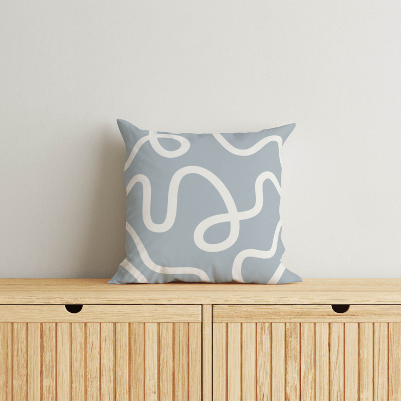 Coussin Squig, Bleu ardoise, H 18 po x l 18 po