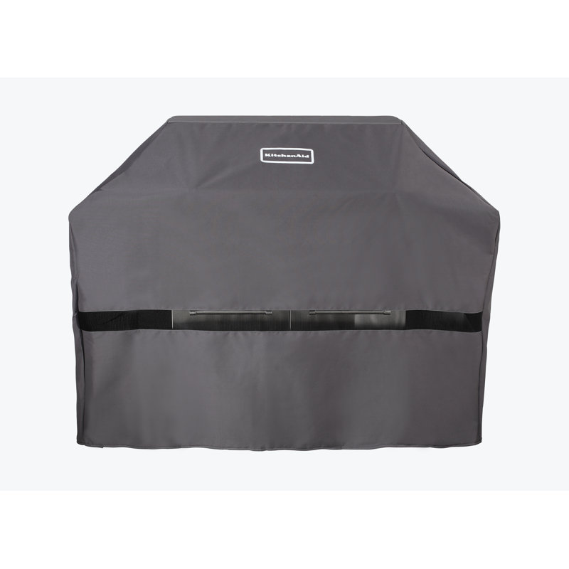 Gray Polyester PVC Large Grill Cover with Velcro Straps