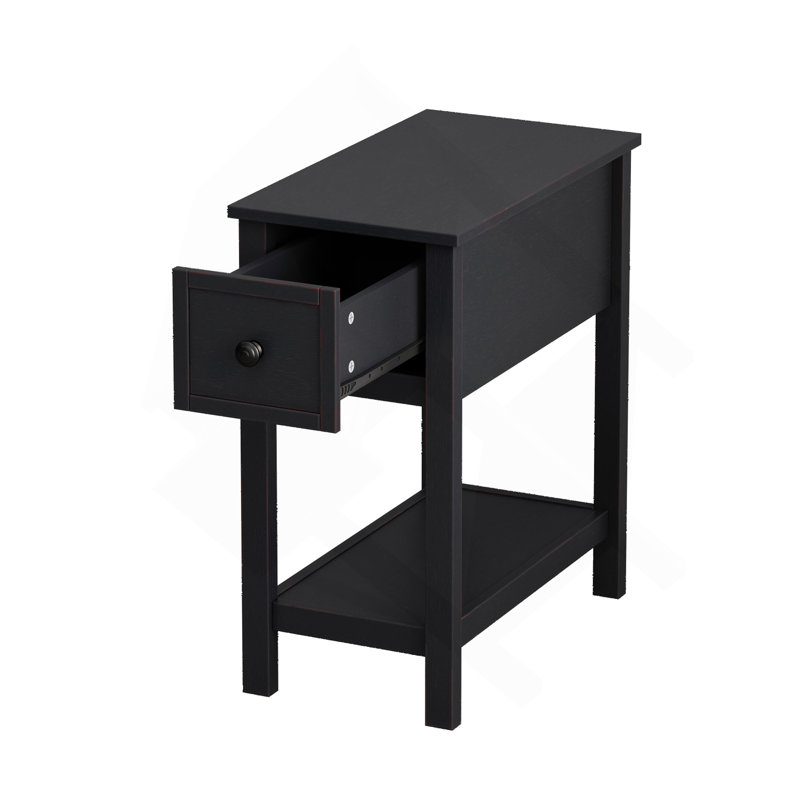 Table compacte avec 1 tiroir et 1 tablette fixe, tiroir de rangement et salon
