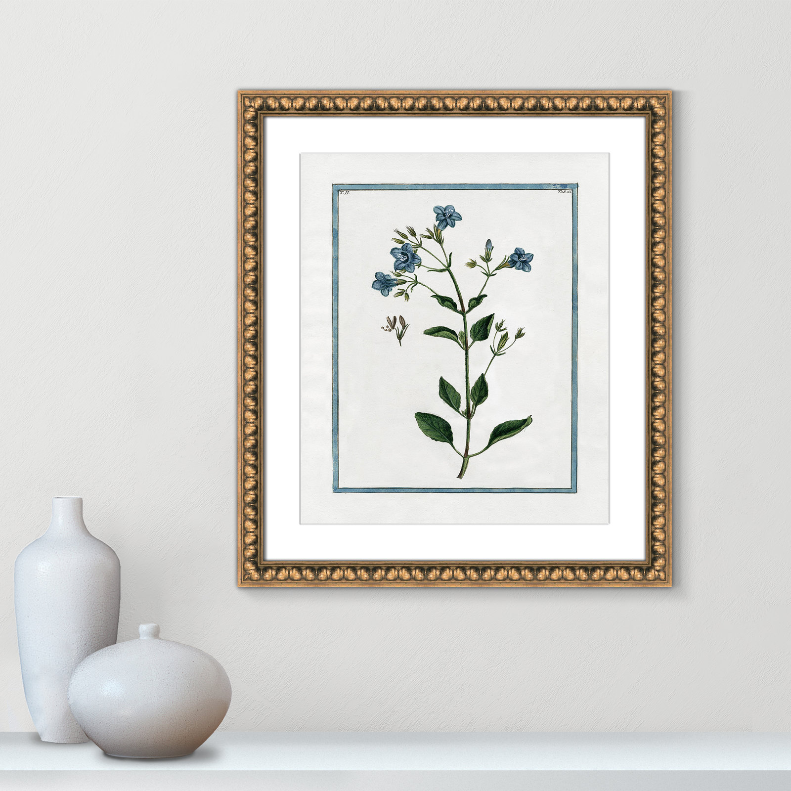 Shabby Elegance Botanical II - Framed Art, Gold Bead Framed, 17" W x 20" H