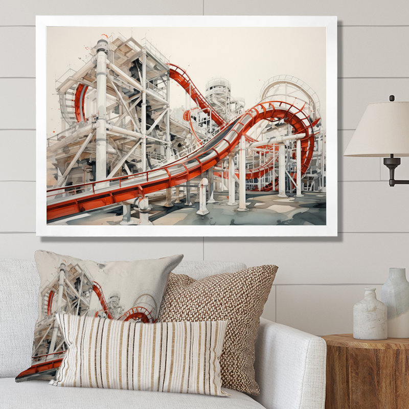 Rollercoaster Symphony II, Cadre simple blanc, H 24 po x l 32 po x P 1 po