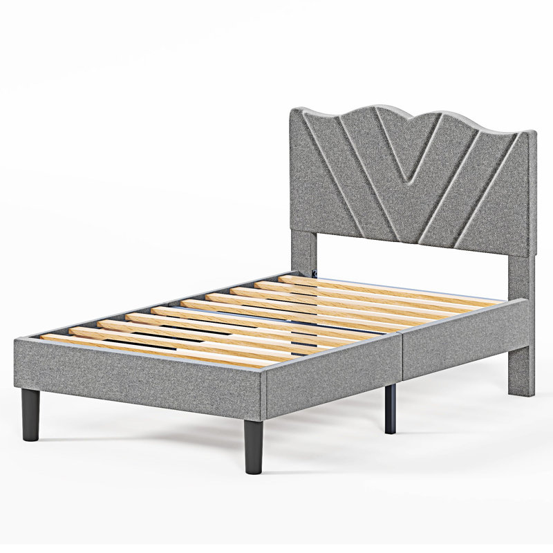 Upholstered Platm Bed, Twin