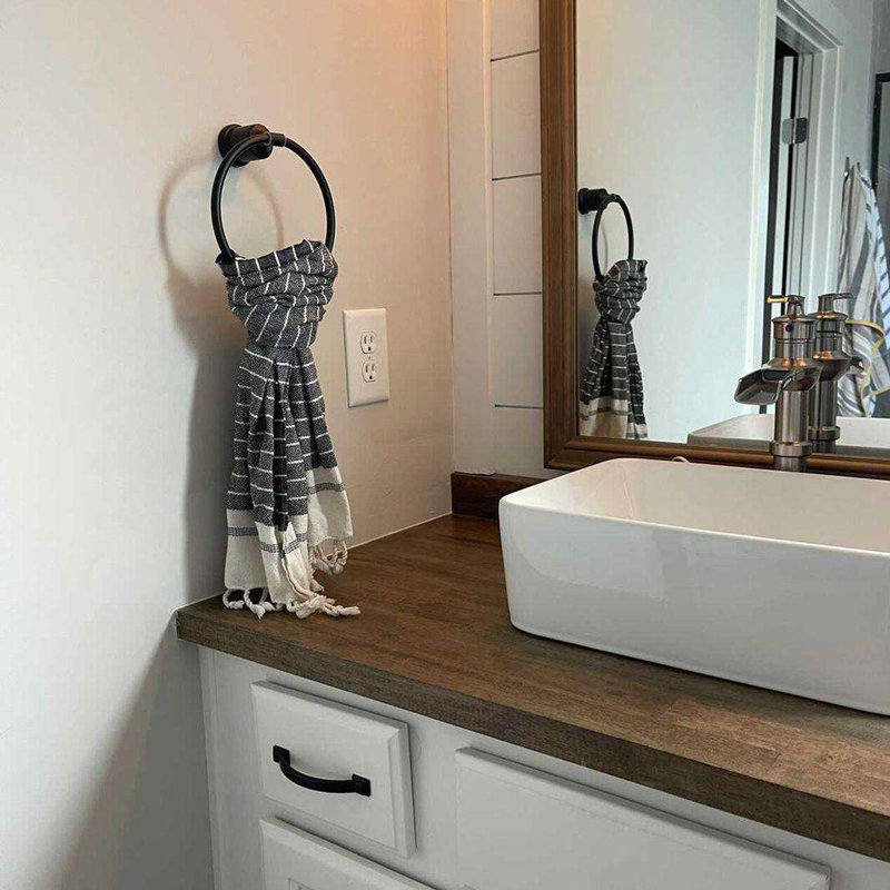 Porte-serviettes de salle de bain noir Wowow, Noir mat