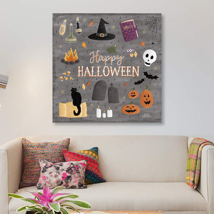 « hanté halloween ii », reproduction d’impression sur toile, H 37 po x l 37 po x P 1,5 po