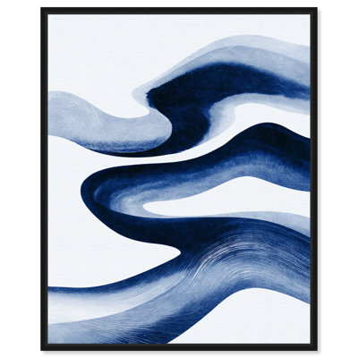Marée prussienne I, impression sur toile encadrée, art côtier moderne par Art Remedy, cadre noir, 30 x 36