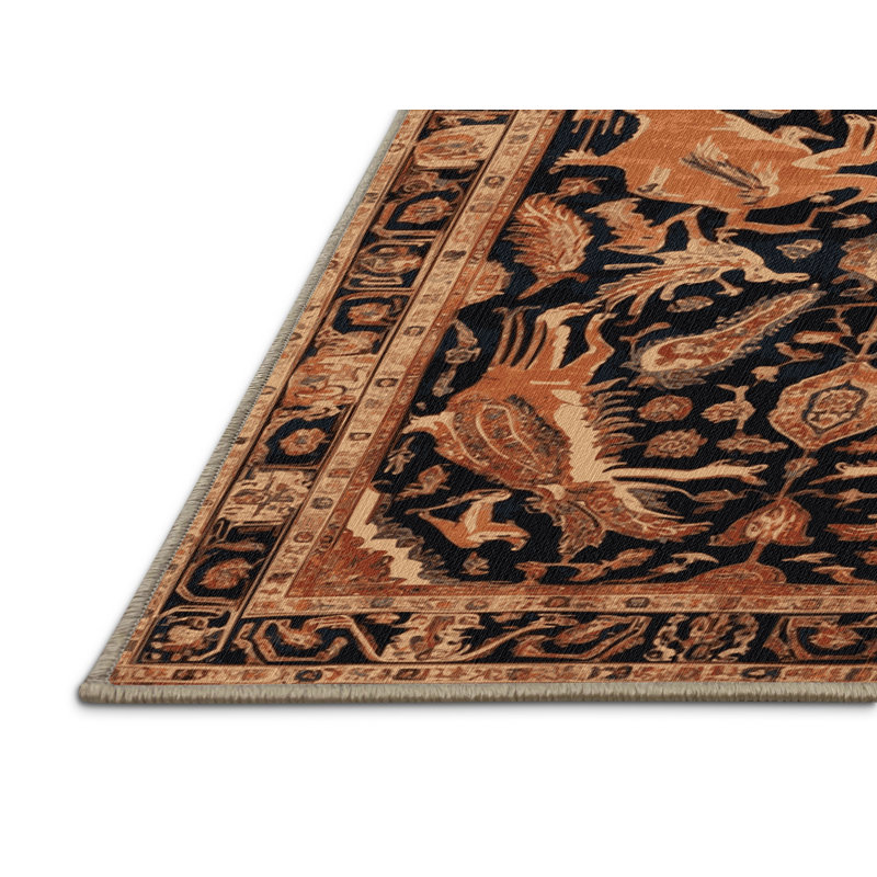 Tapis brun lavable à la machine, Rond 6 pi