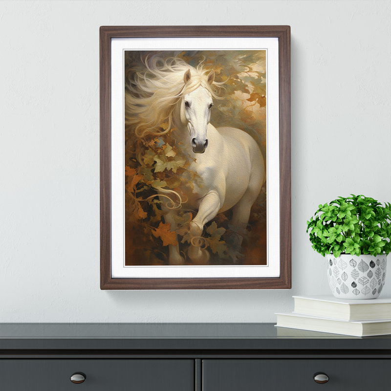 Horse Symbolism No.2 - Framed Print, Walnut Framed, 64cm H x 46cm W x 2cm D