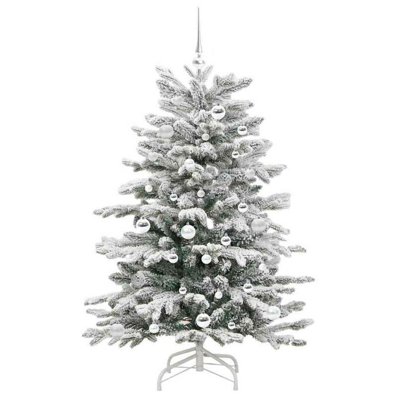 Artificial Hinged Christmas Tree White PE and PVC, 4.92 ft