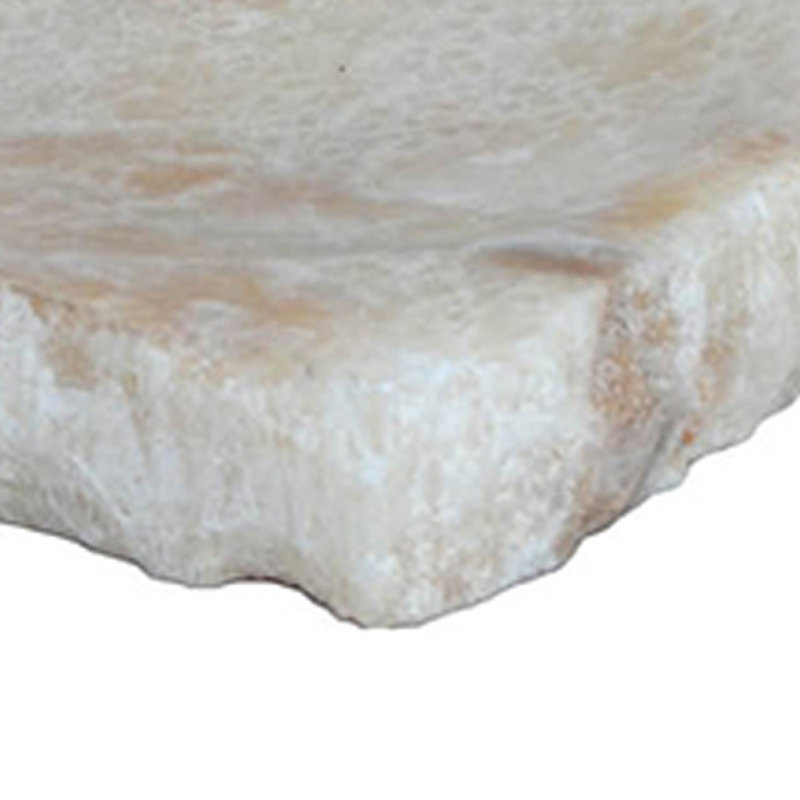 Plateau décoratif décoratif, forme rectangulaire, pierre onyx blanche, 9 pouces