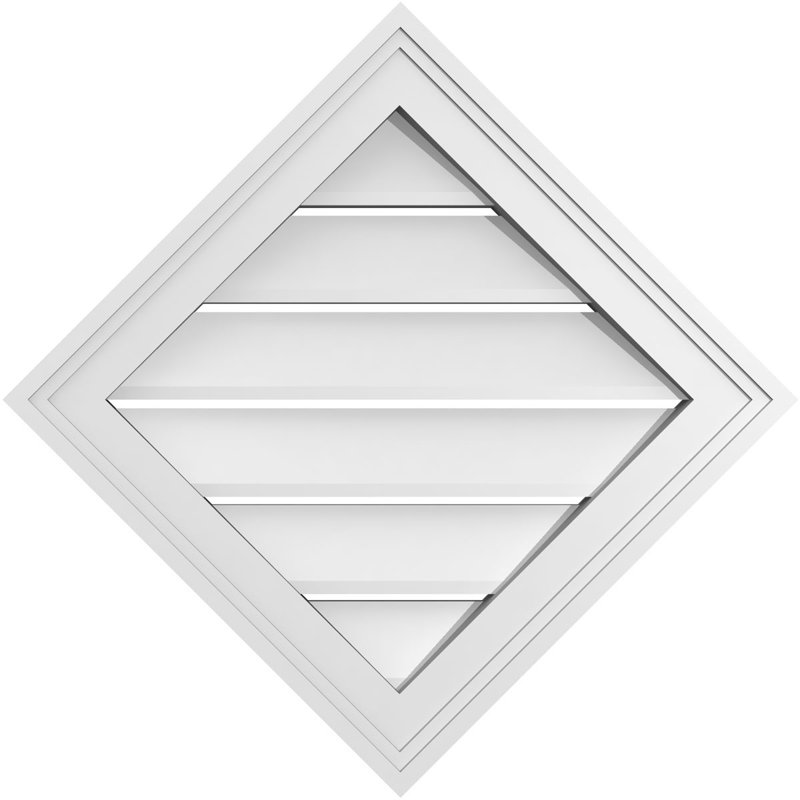 Évent à pignon fonctionnel en uréthane Diamond, H 22 po x l 22 po x P 1,5 po