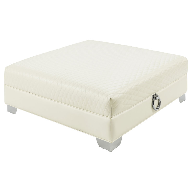 Agnuni Faux Leather Ottoman