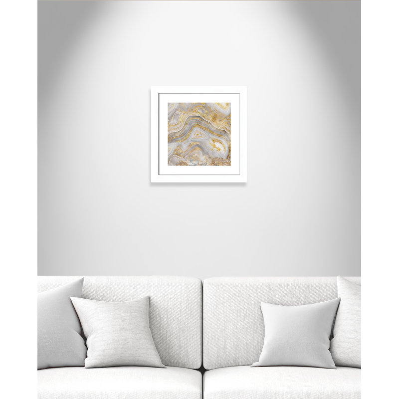 Agate Allure II - peinture encadrée, H 18,5 po x l 18,5 po x P 1,25 po, Cadre blanc