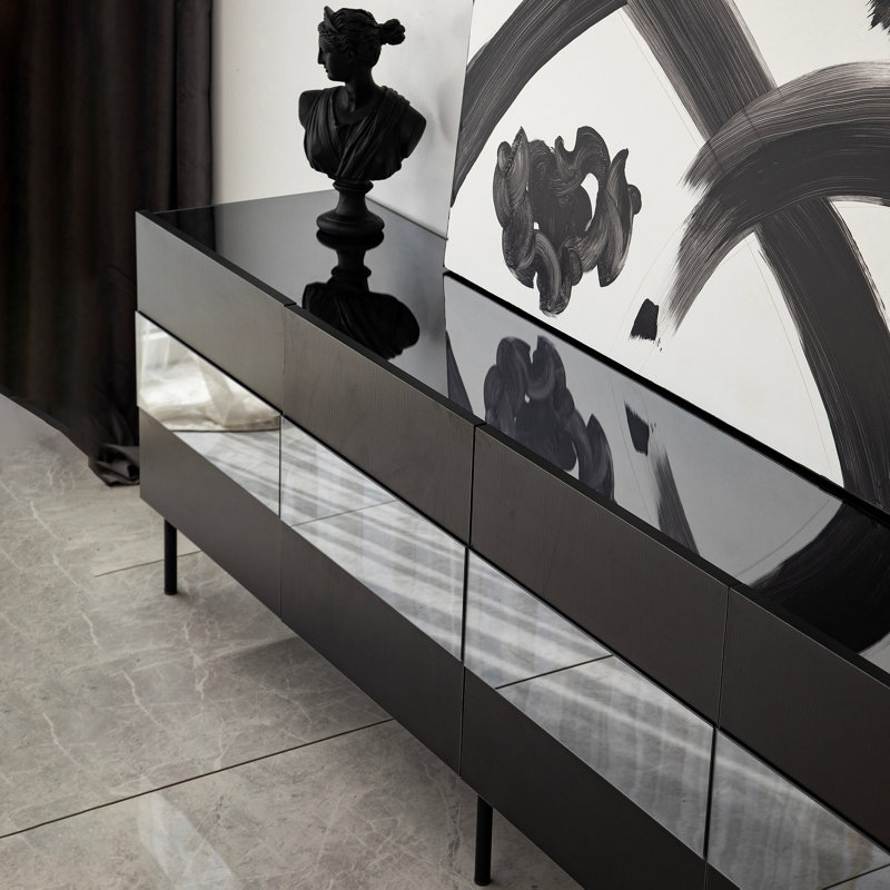 Keikei Unfinished TV Stand, Chrome