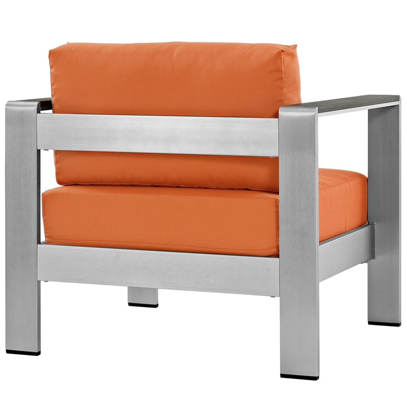 Shore Outdoor Patio Aluminum Armchair, Orange