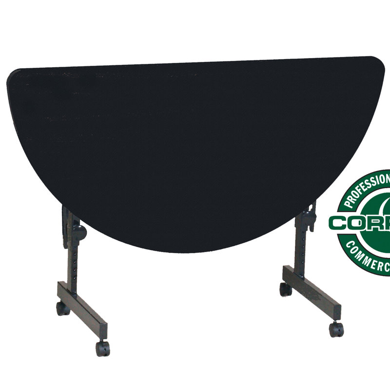 Table de formation à hauteur ajustable avec roulettes et panneau de modestie Dasaki, Granite noir