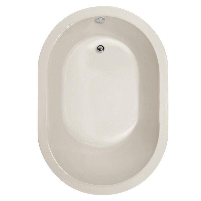 Malia 60'' L Soaking Bathtub, Biscuit, Polished Chrome
