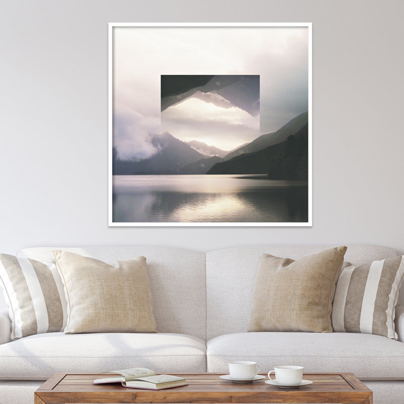 Reflected Landscape by Laura Marshall, White, 41" H x 41" W x 1" D