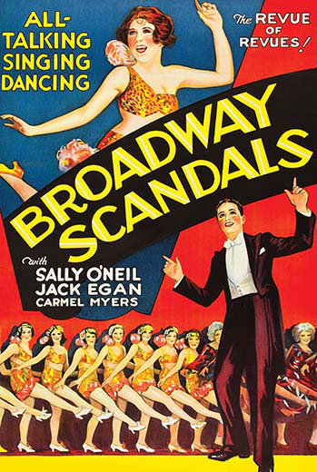 Scandales de broadway-imprimé de publicités, H 66 po x l 44 po x P 1,5 po