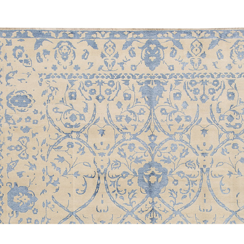Windsom Oriental Area Rug in Beige/Blue, Rectangle 8'11" x 11'9"