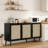 Sideboard Buffet Cabinet with 3 Rattan Doors-59821203-46512585