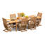 Ensemble de salle à manger 7 pièces en bois de teck de qualité A: table rectangulaire à double extension Atnas de 122 po et fauteuils inclinables Warwick # 11Wa2806-112322446