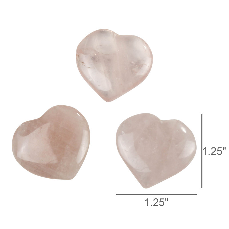 Cœur de quartz Jenaya sculpté à la main, Rose