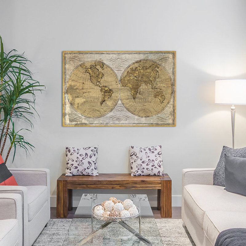 Worldwide I, impression sur toile tendue, H 18 po x l 26 po x P 1,5 po, Toile tendue, Pas de tapis