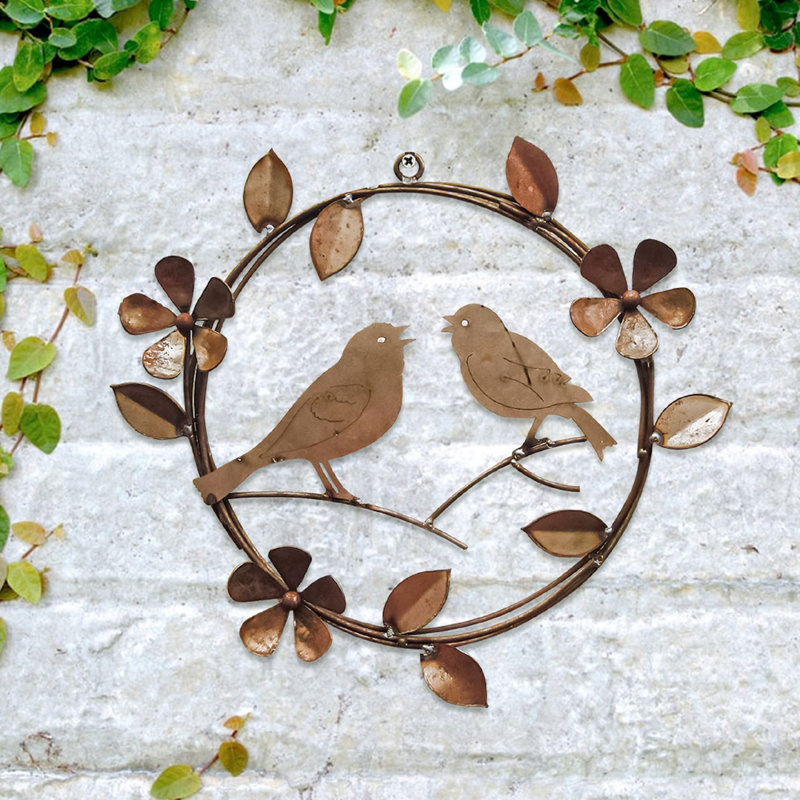 Décoration murale couronne chantante avec fleurs influencées