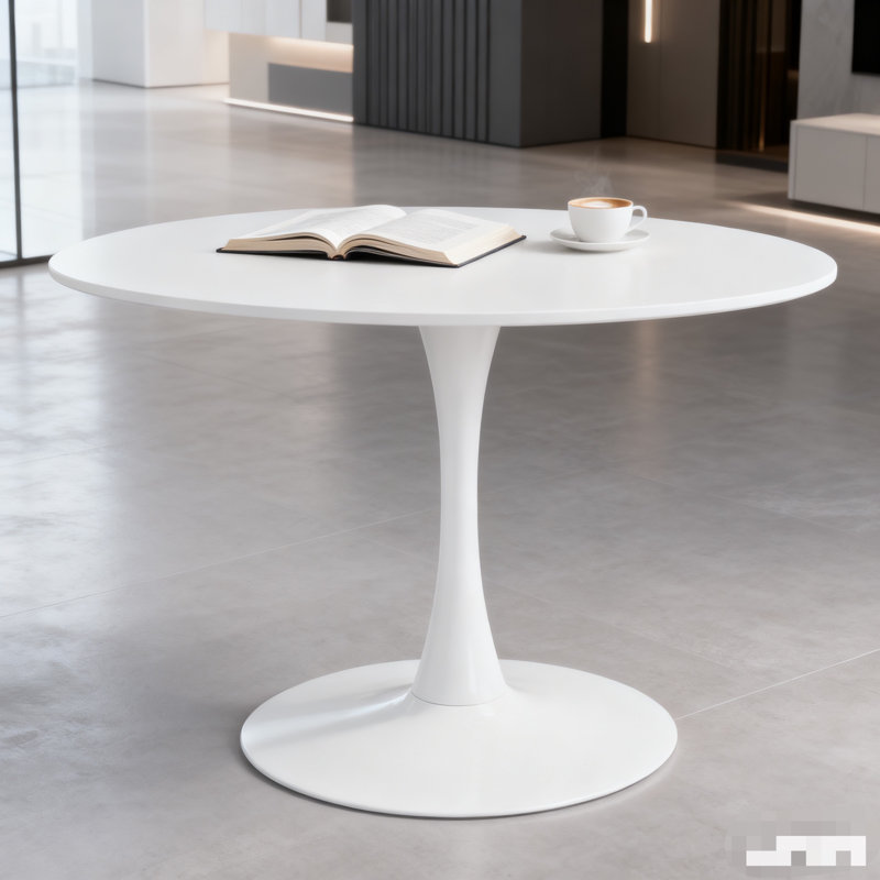 Table de salle à manger 23,62 pouces - blanc, H 28,93 po x L 23,62 po x l 23,62 po, Blanc / blanc