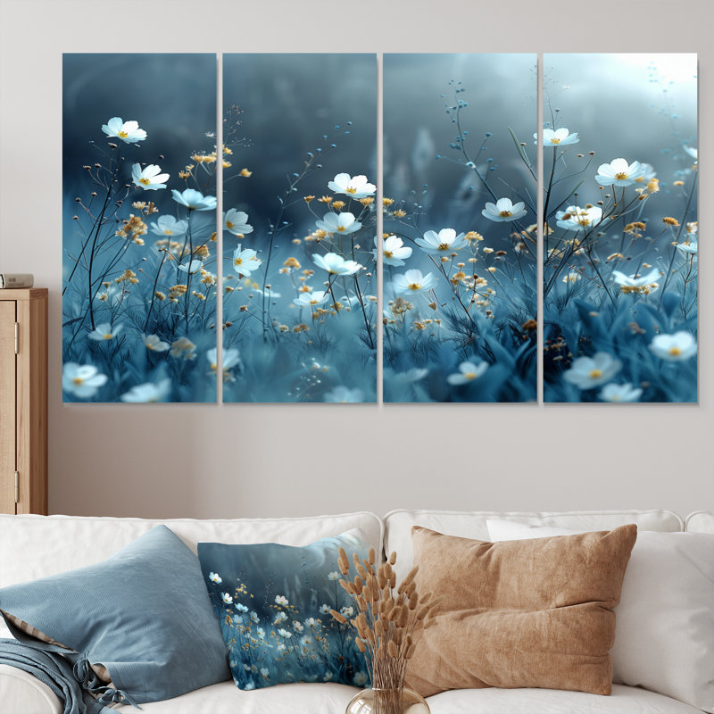 Bibeau - Ensemble d'art sur toile Fleurs sauvages, H 28 po x l 48 po