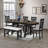 1Pc Upholstered Seat Wheat Charcoal Finish Bench