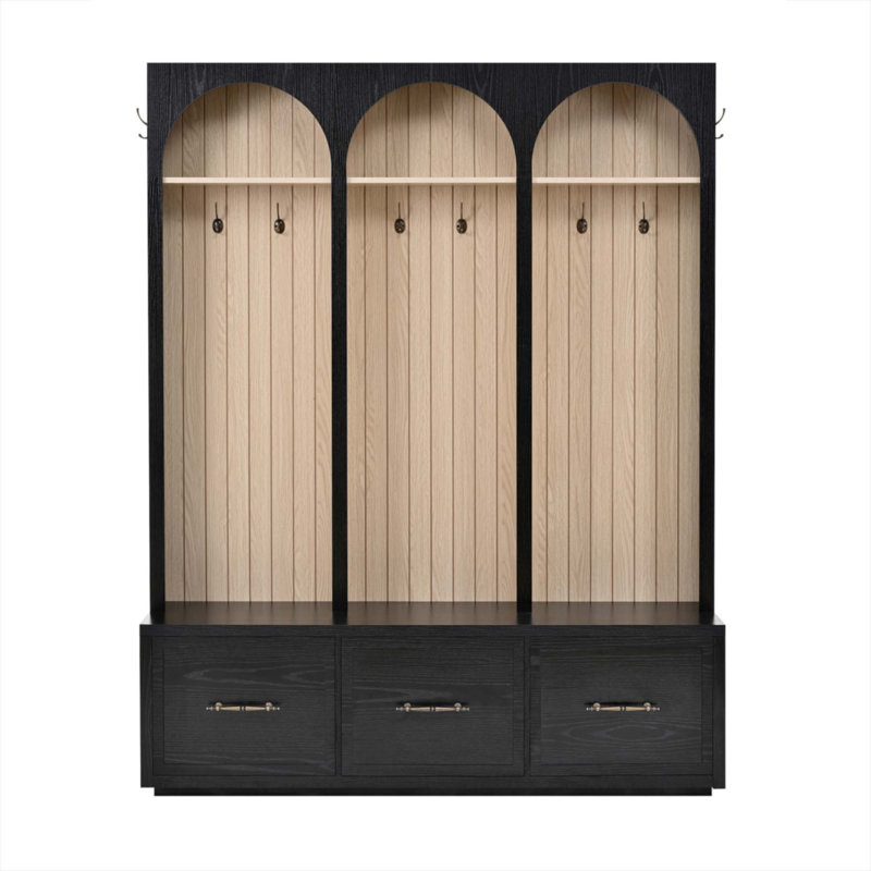 Elegant 59" Wide Entryway Bench, Black