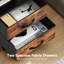 Table de chevet avec station de charge et 2 tiroirs en tissu, table de chevet avec ports et prises USB, table de bout avec tablette ouverte-122494973-129715229
