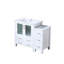Meuble-lavabo de 107 cm (42 po), blanc - Structure en bois massif et dessus en céramique - Armoire latérale avec rangement - Technologie de fermeture amortie - Système de structure durable - Résistant aux taches et aux égratignures