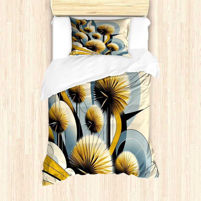 Floral Eucalyptus Duvet Cover, Twin Duvet Cover + 1 Standard Shams