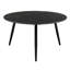 Table d'appoint 3 de style moderne avec structure en métal noir et pieds d'aspect contemporain en pierre frittée