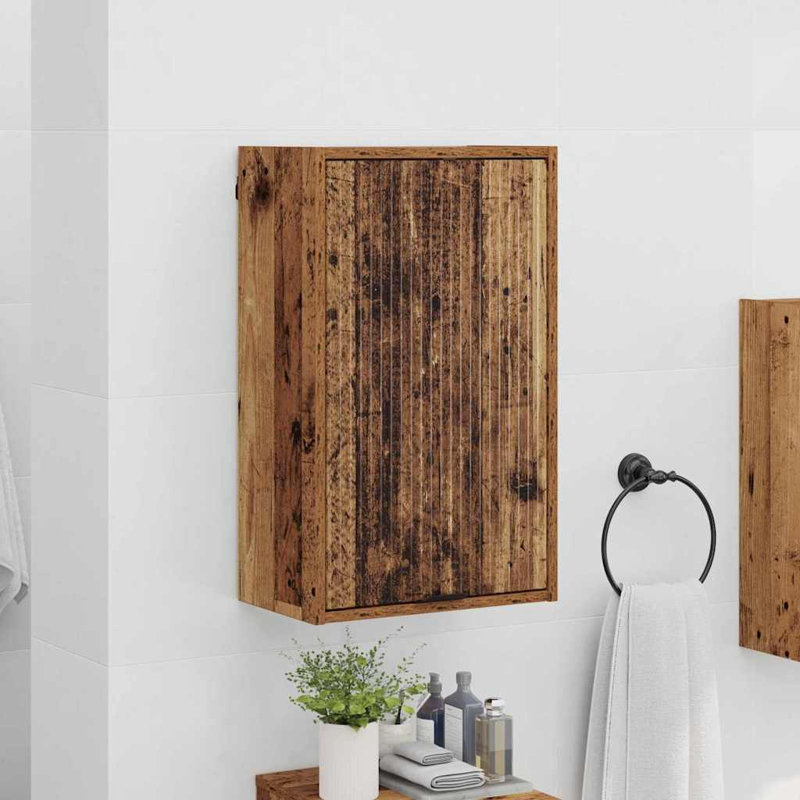 Wall Mounted Required Bathroom Cabinet, Old Wood