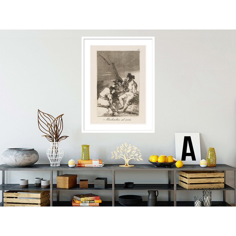  Les garçons se préparent. par Francisco de Goya - Impression Giclée sur cadre, H 41,5 po x l 31,49 po