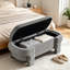 Banc de rangement ovale moderne en chenille avec couvercle relevable dissimulé-1510452003