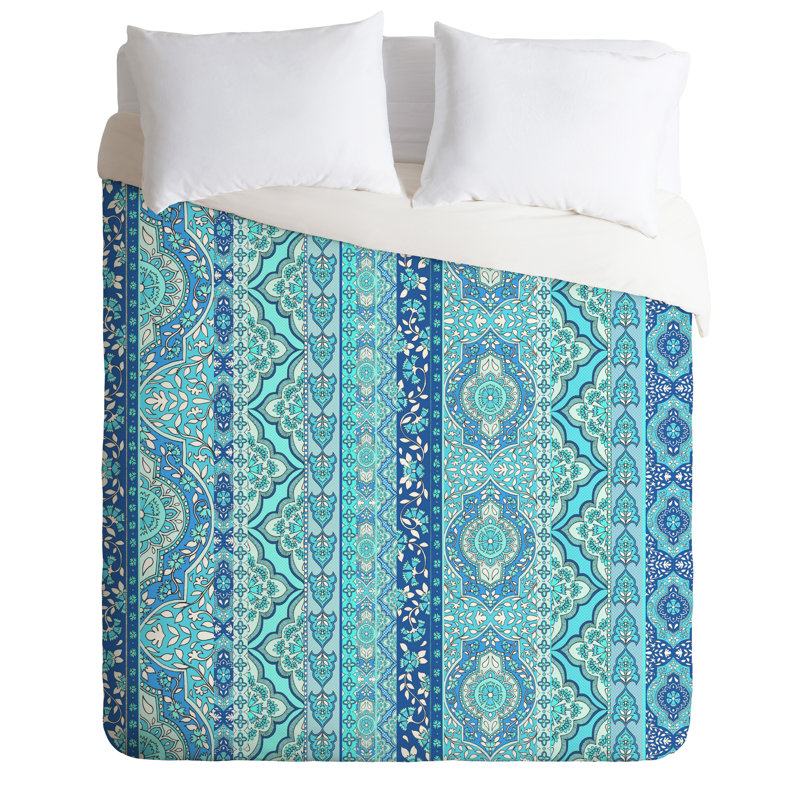 Ensemble de housse de couette à rayures Aimee St Hill, Housse de couette pour très grand lit et 2 très , Bleu / bleu sarcelle