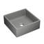 Lisse 15 Square Concrete Vessel Bathroom Sink In Dark Grey