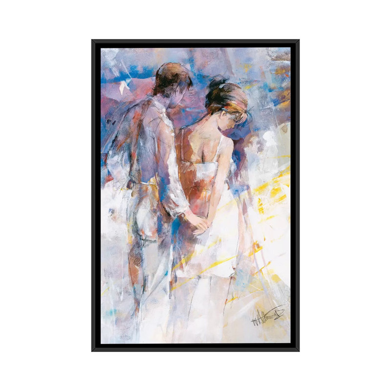 « my love i », impression sur toile, H 26 po x l 18 po x P 1,5 po, Toile avec cadre noir, Pas de tapis