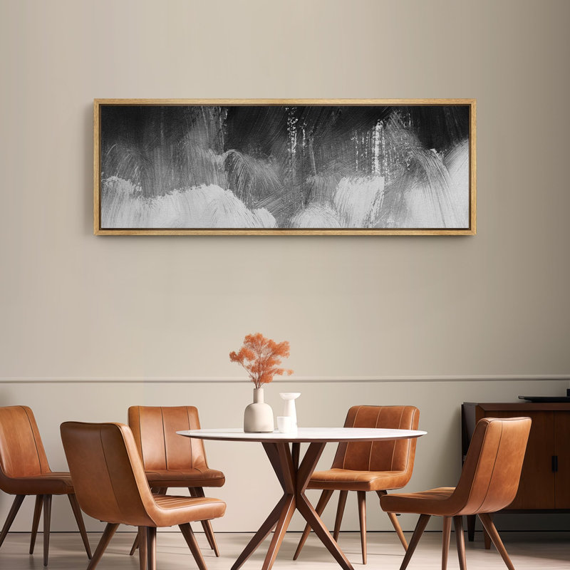 «Minimal Landscape», impression abstraite encadrée sur toile, H 20 po x l 60 po, Naturel