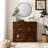 Mid Century Modern Fluted Sideboard Cabinet With 2 Outlet Holes, Buffet Cabinet With Storage, Narrow Side Cabinet For Living Room Entryway Hallway Kitchen Coffee Bar, Walnut-1408261746