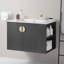 Meuble-lavabo mural avec lavabo et tablette de rangement ouverte à droite-1203829913