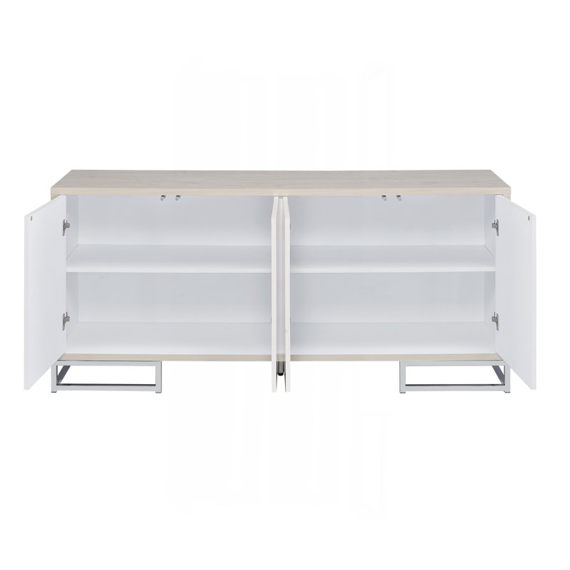 Armoire console Panos White Marcle Paint & Chrome
